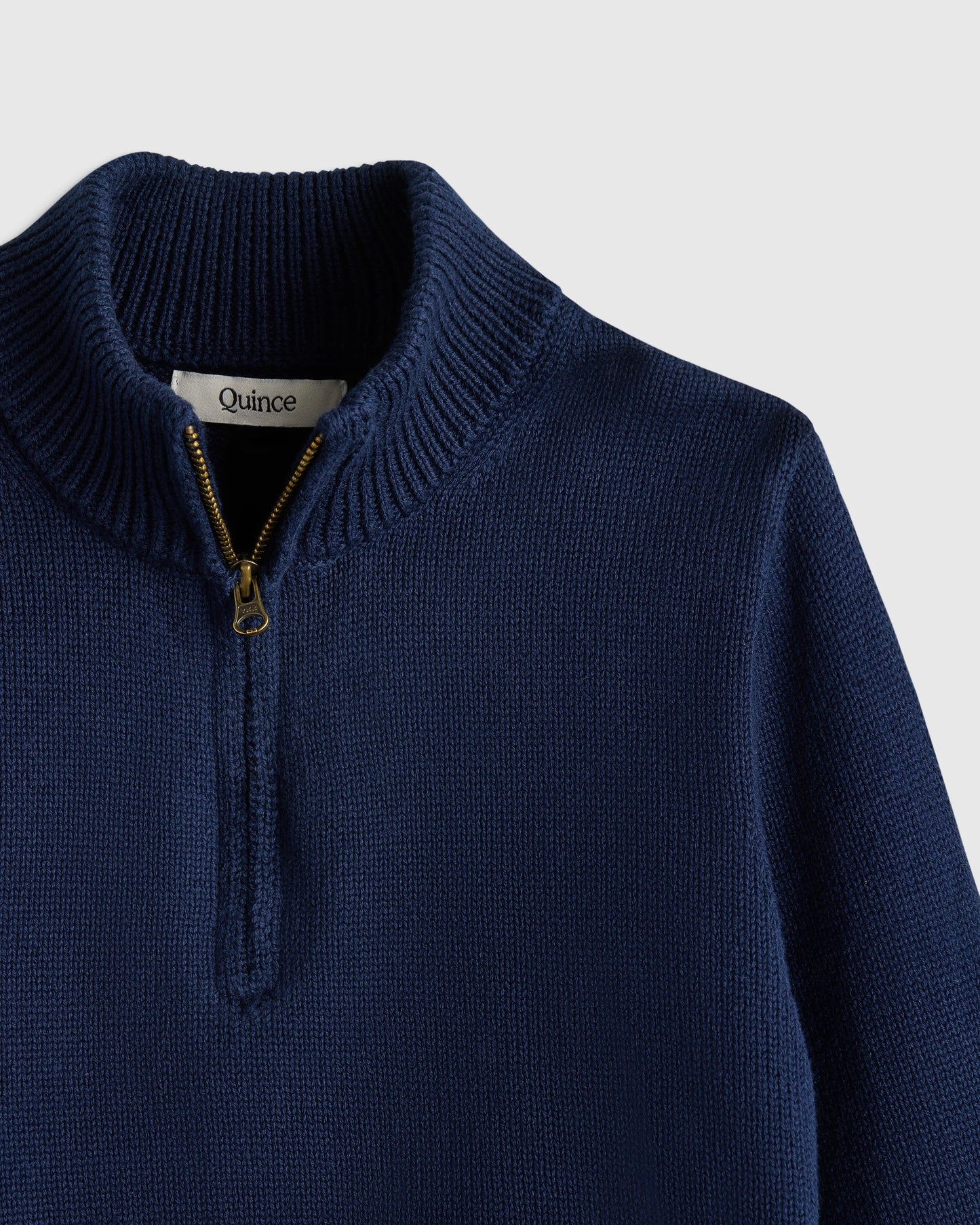 Boys 100% Organic Cotton Quarter-Zip Sweater - 2T / Navy
