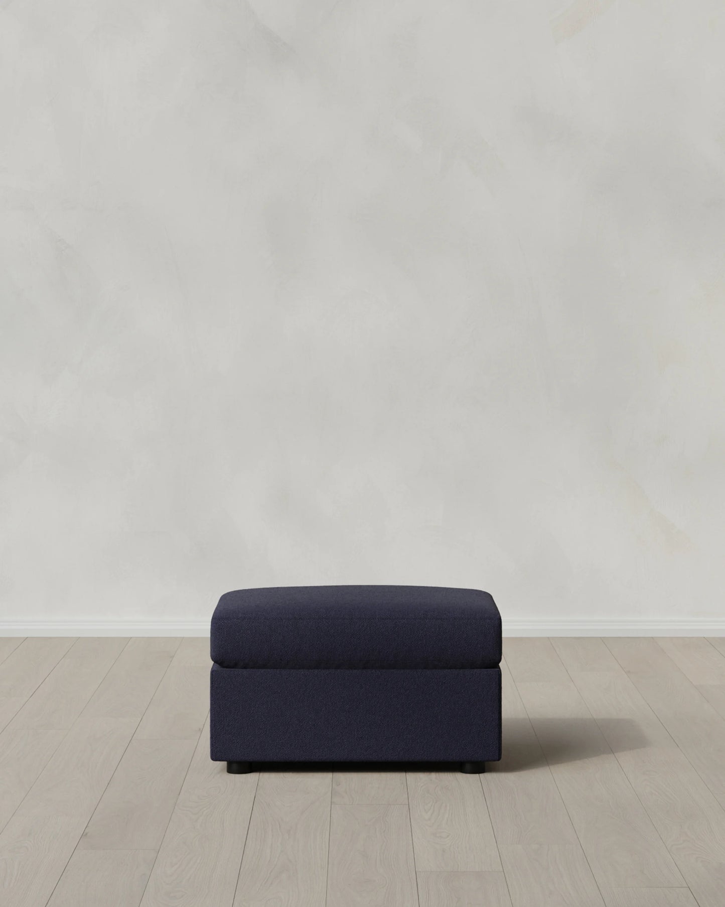 Brennan Ottoman in Performance Basketweave - One Size / Flax