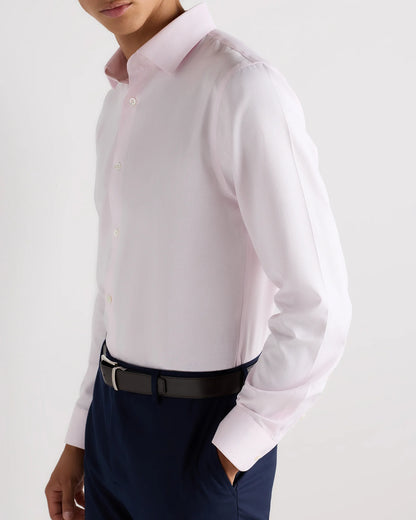 Supima Cotton Herringbone Dress Shirt - S / Blue Stripe