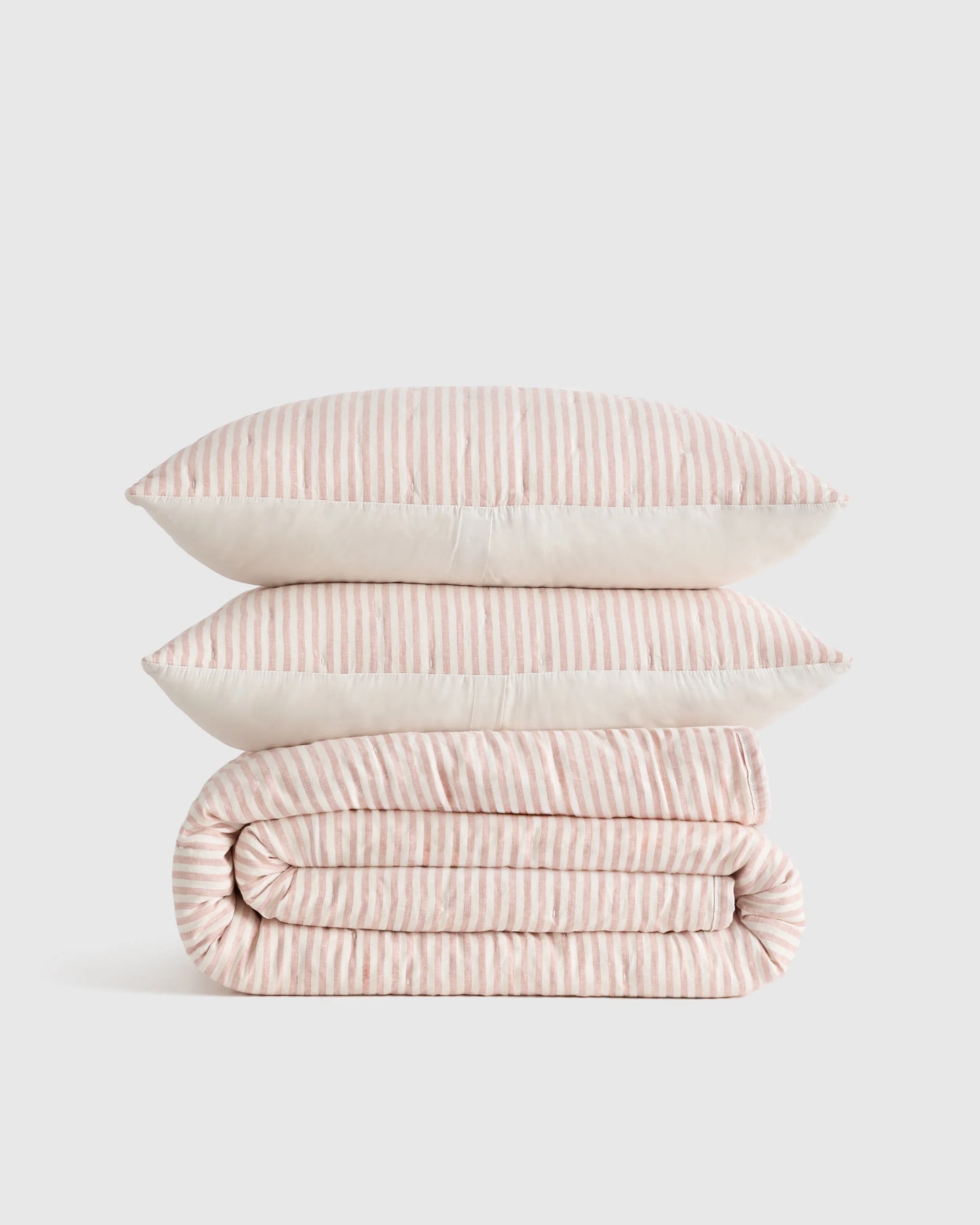 European Linen Patterned Quilt Set - Twin / Willowleaf Gingham