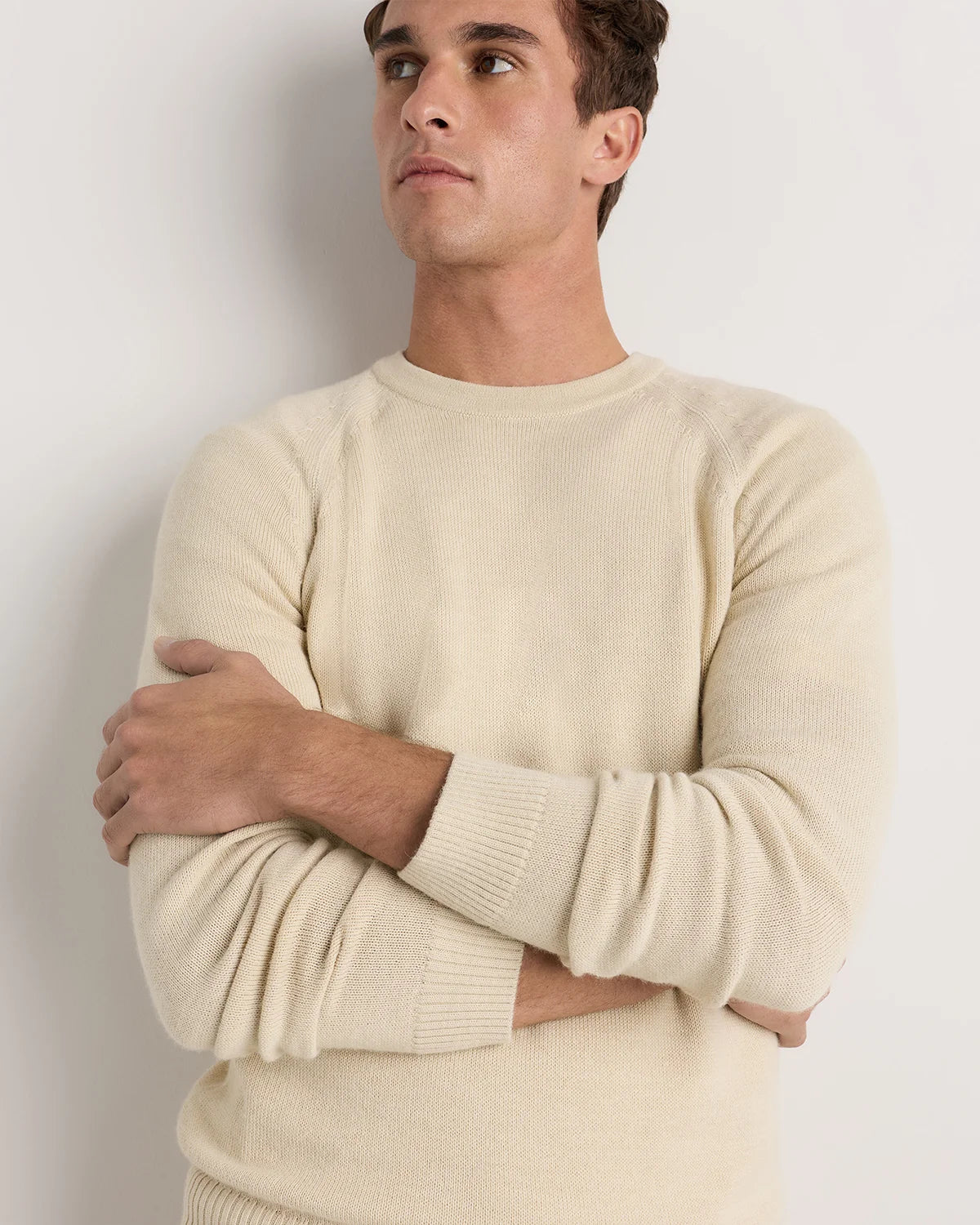 Alpaca-Wool Crewneck Sweater - S / Natural