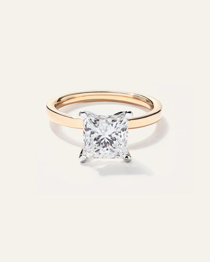 Lab Grown Diamond Princess Comfort Fit Engagement Ring - 2.5ct - 4 / Yellow Gold