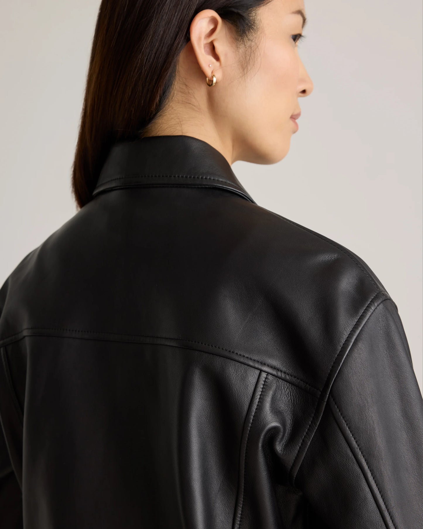 100% Leather Cropped Jacket - XS / Rich Brown