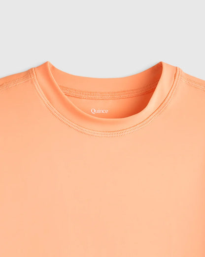 Short Sleeve Rash Guard Top - 2T / Coral Orange