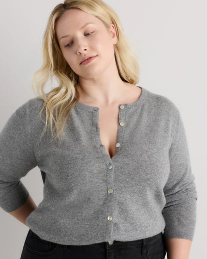 Mongolian Cashmere Cardigan Sweater - 1X / Ivory