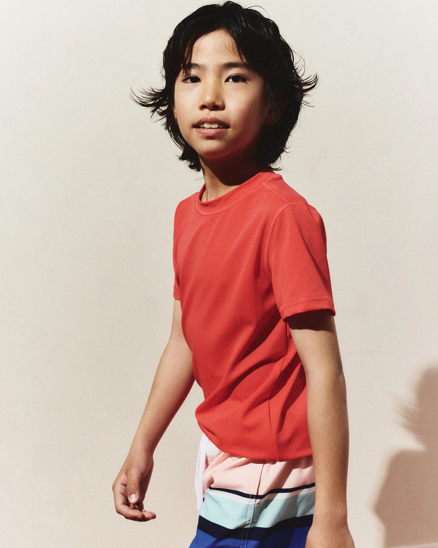 Short Sleeve Rash Guard Top - 6 / Coral Orange