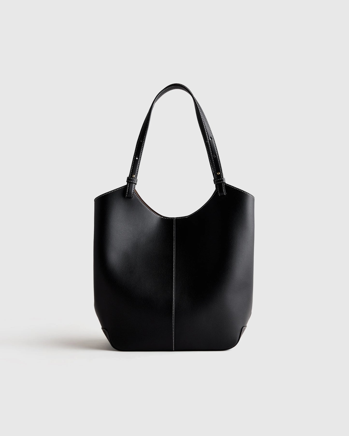 Italian Leather Trapeze Tote - One Size / Dark Brown