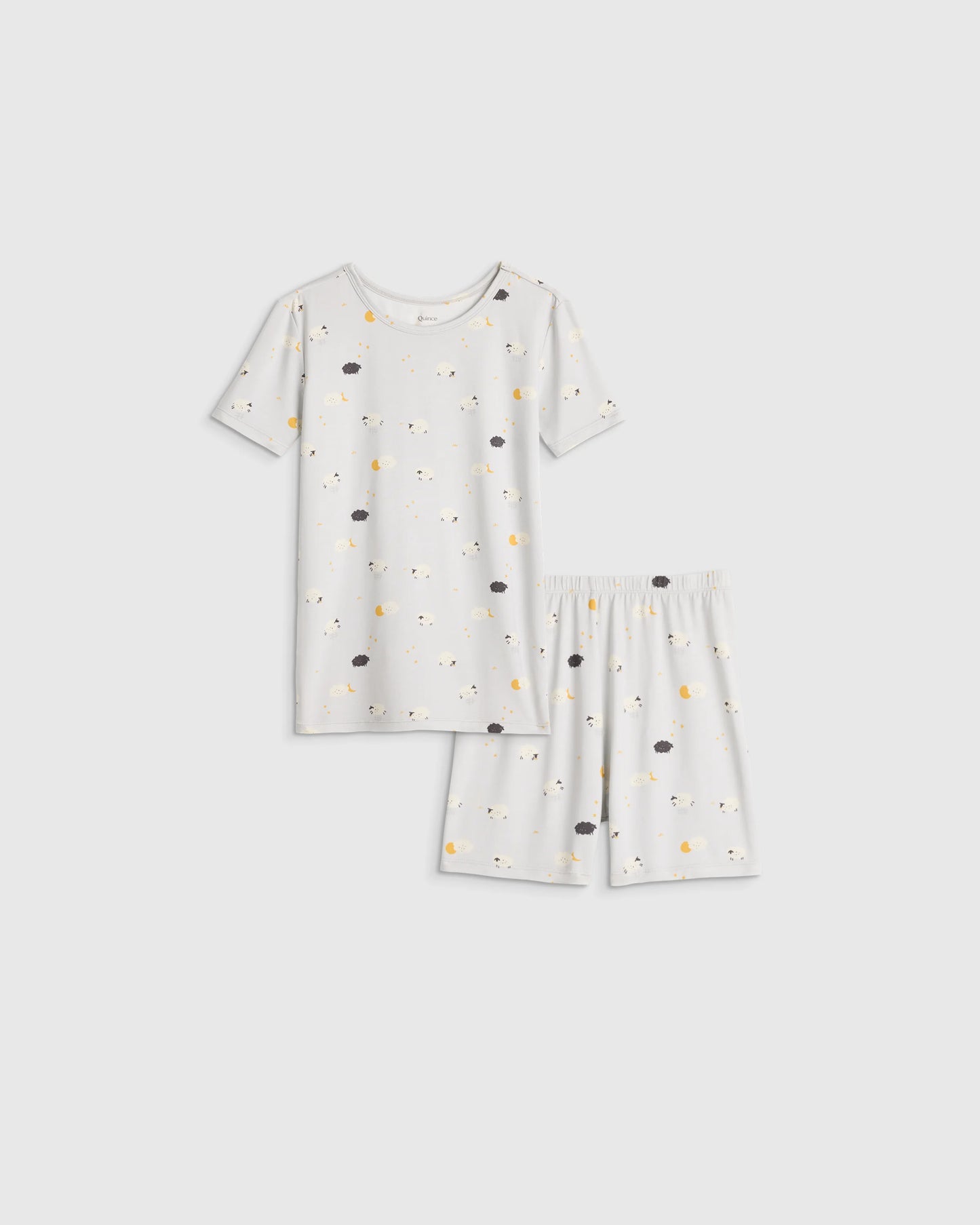 Bamboo Short Sleeve and Shorts Pajama Set - 2T / Lavender Hearts