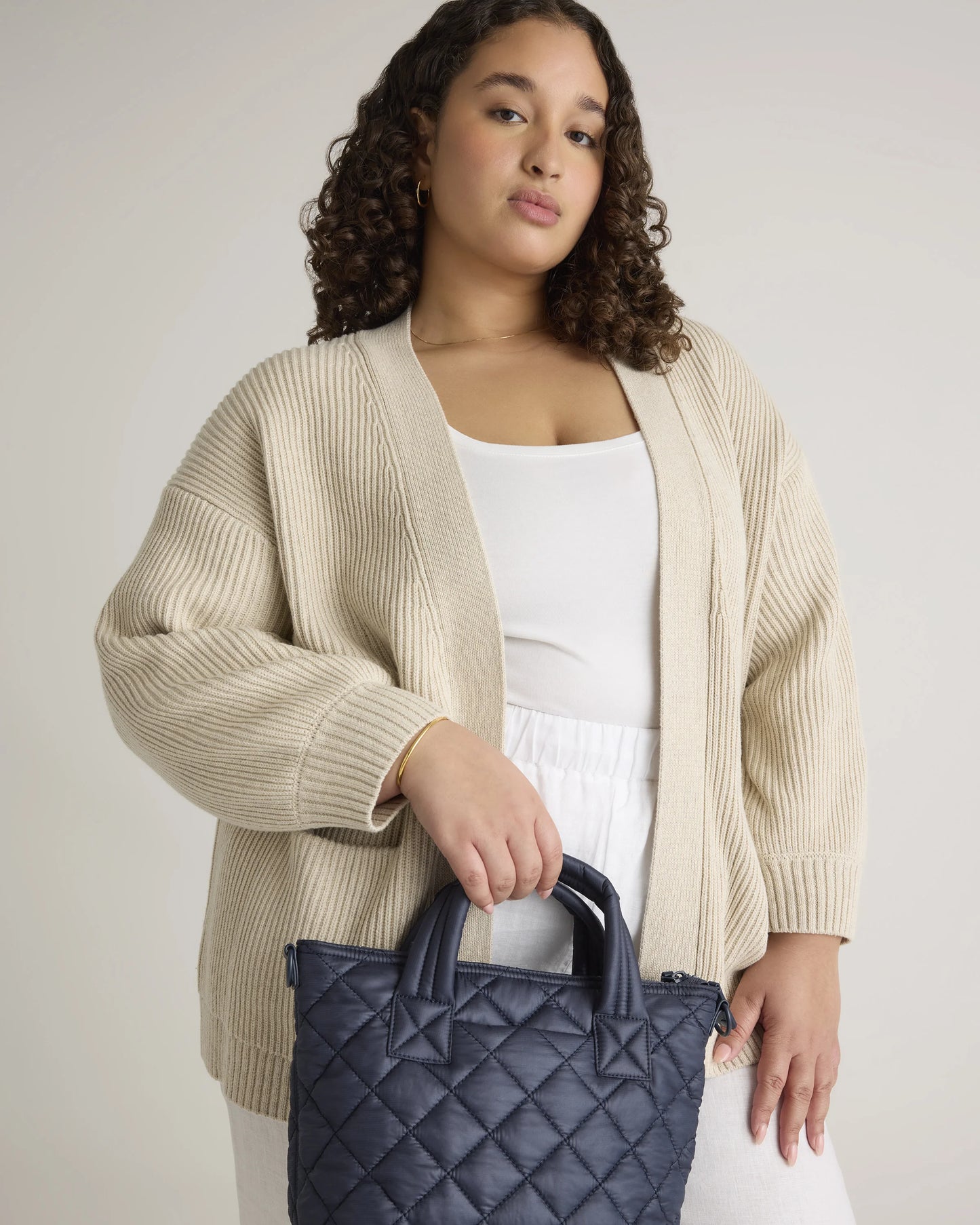 Transit Quilted Small Crossbody Tote - One Size / Taupe Brown