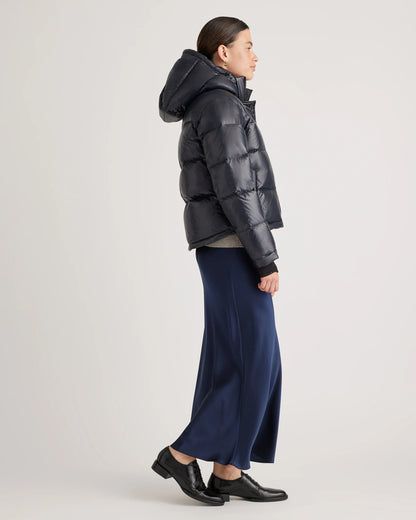 Responsible Down Cropped Puffer Jacket - XS / Shiny Black