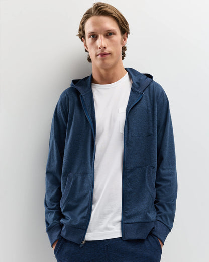 Flowknit Performance Full-Zip Chest Pocket Hoodie - XS / Heather Deep Navy