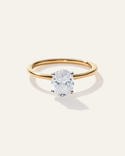 Lab Grown Diamond Oval Petite Classic Engagement Ring - 1ct - 4 / Yellow Gold