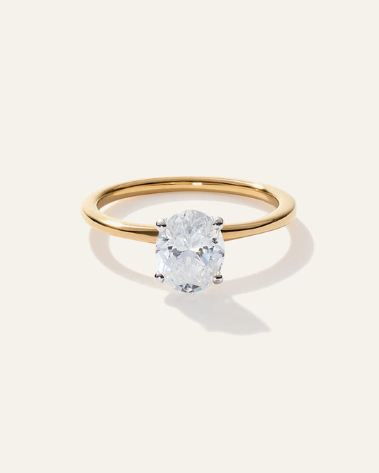 Lab Grown Diamond Oval Petite Classic Engagement Ring - 1ct - 4 / Yellow Gold