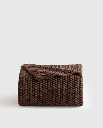 Cotton Fisherman Throw - 50x60 / Espresso