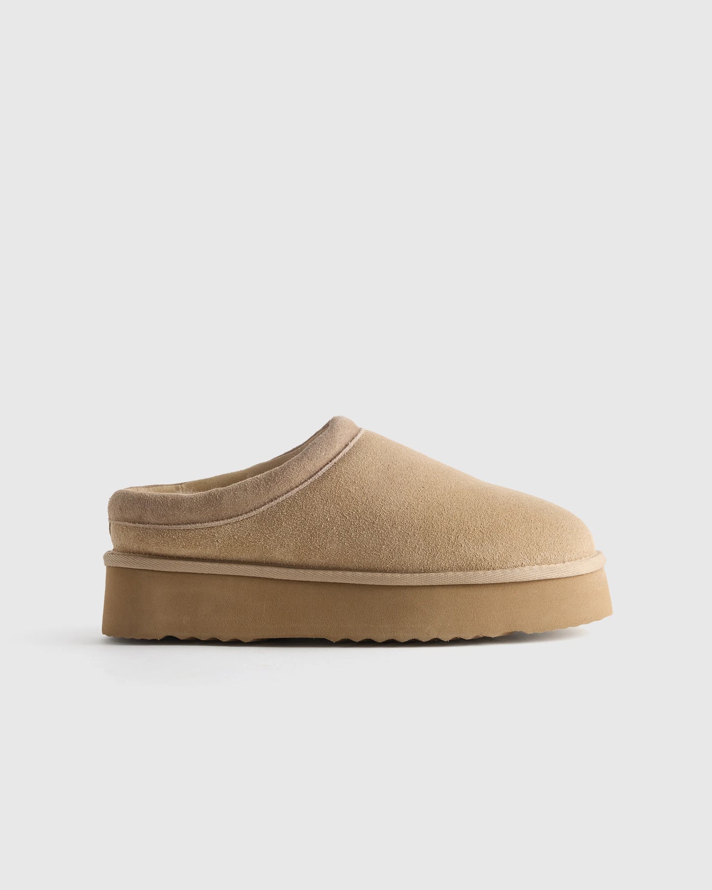 Australian Shearling Platform Clog Slipper - 5 / Pecan