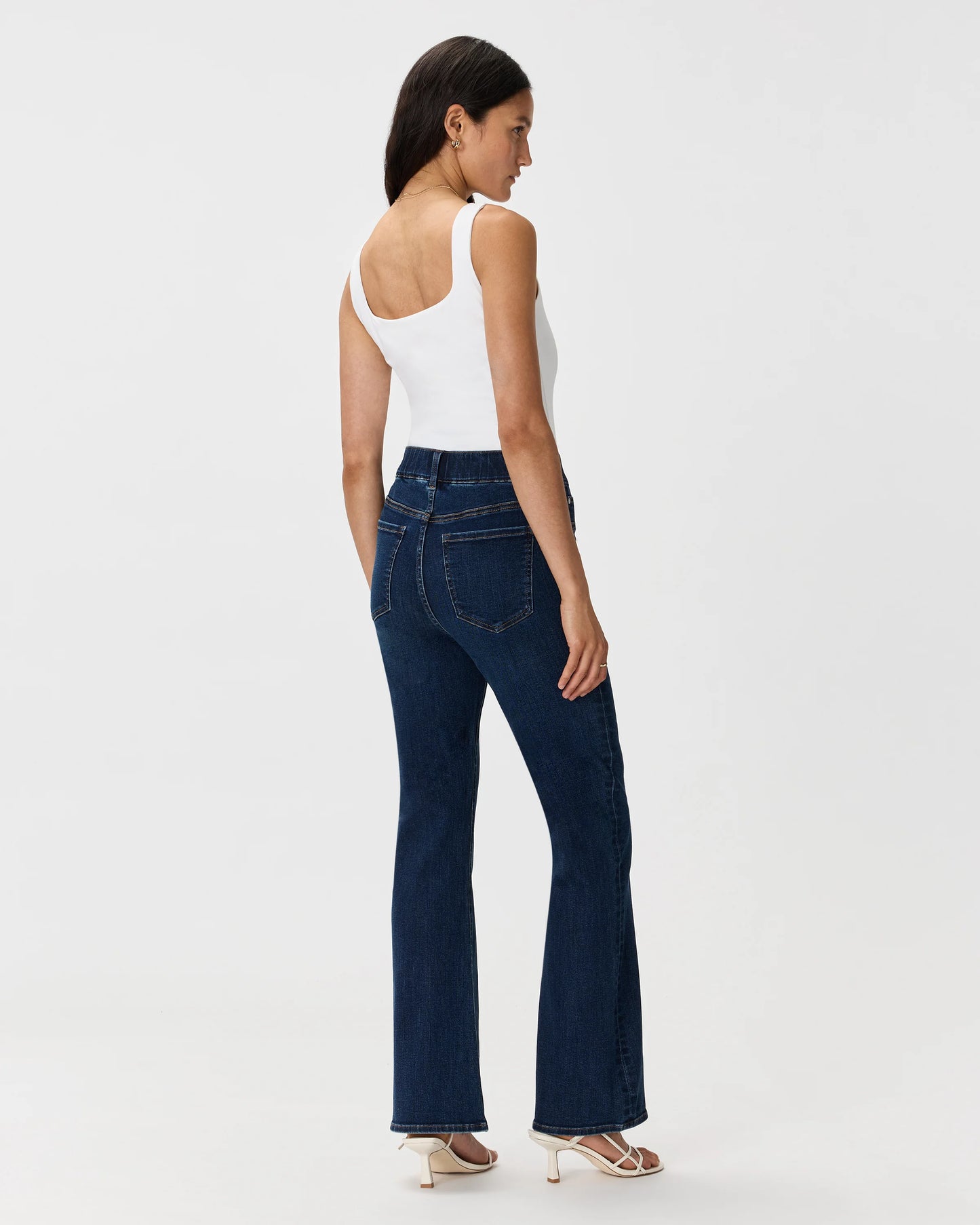 Nina Stretch Pull-On Flare Jeans - XS / Raven Black