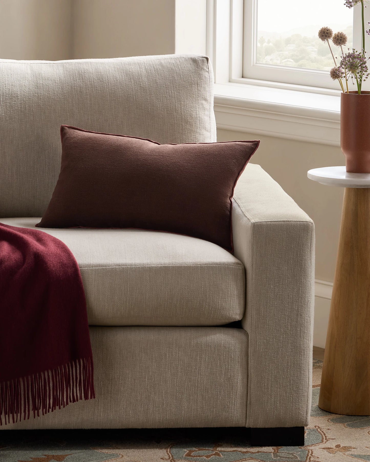 Contrast European Linen Pillow Cover (Set of 2) - 12x20 / Sage/Pine