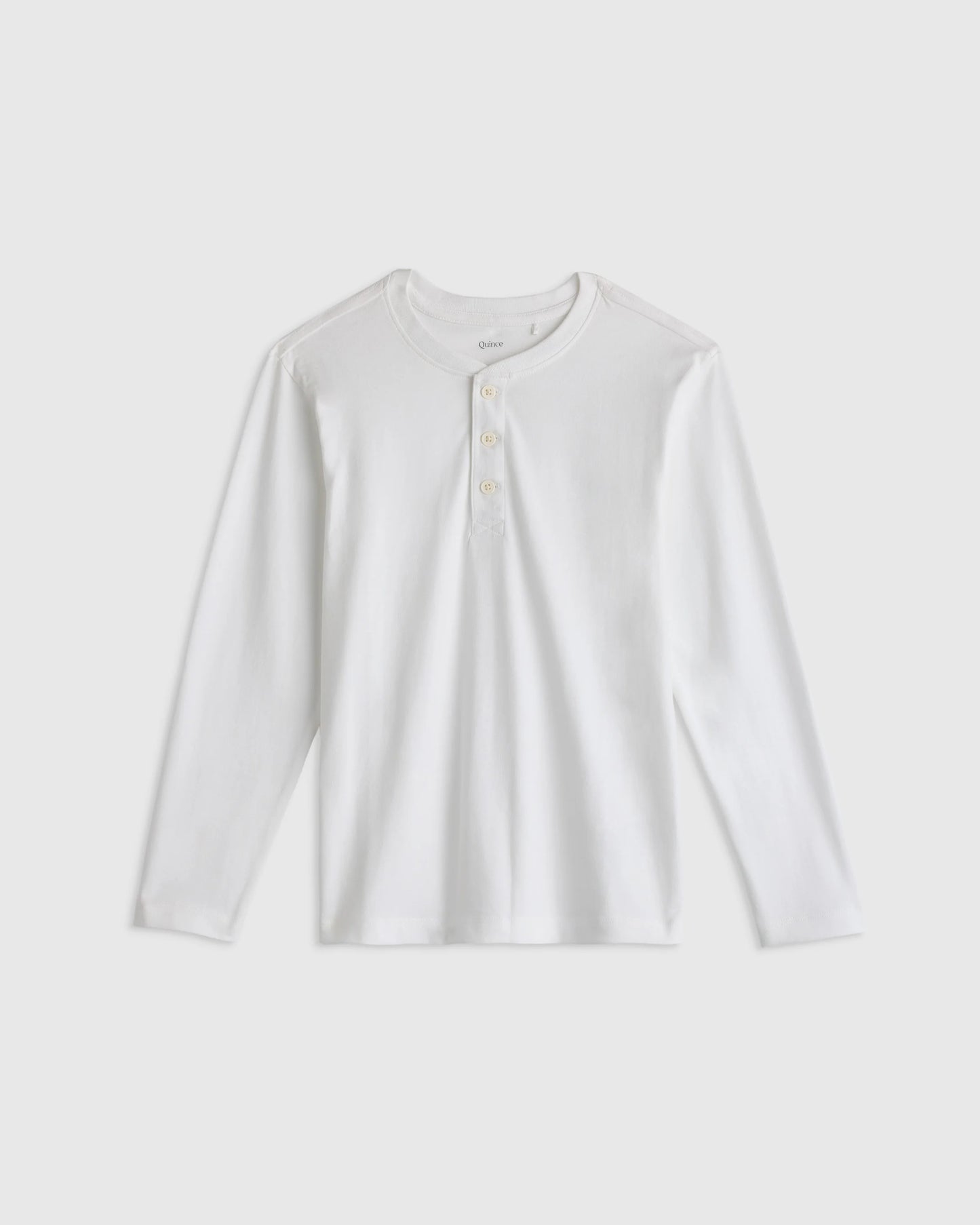 100% Organic Cotton Long Sleeve Henley Tee - 6 / Oatmeal Stripe