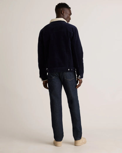 Organic Stretch Corduroy Sherpa-Lined Trucker Jacket - S / Espresso