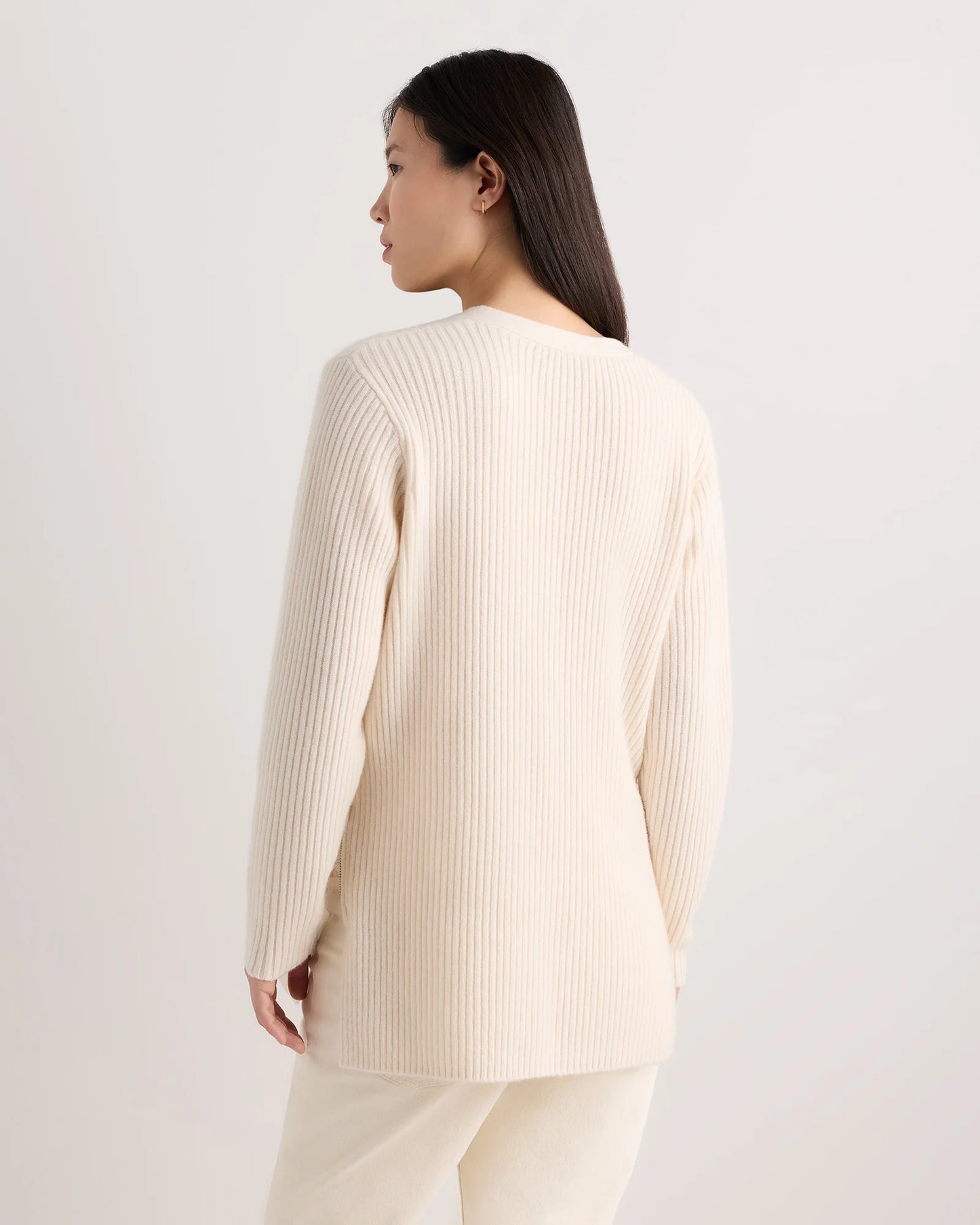 Mongolian Cashmere Ribbed Side Zip Maternity Sweater - XS / Heather Vintage Pink
