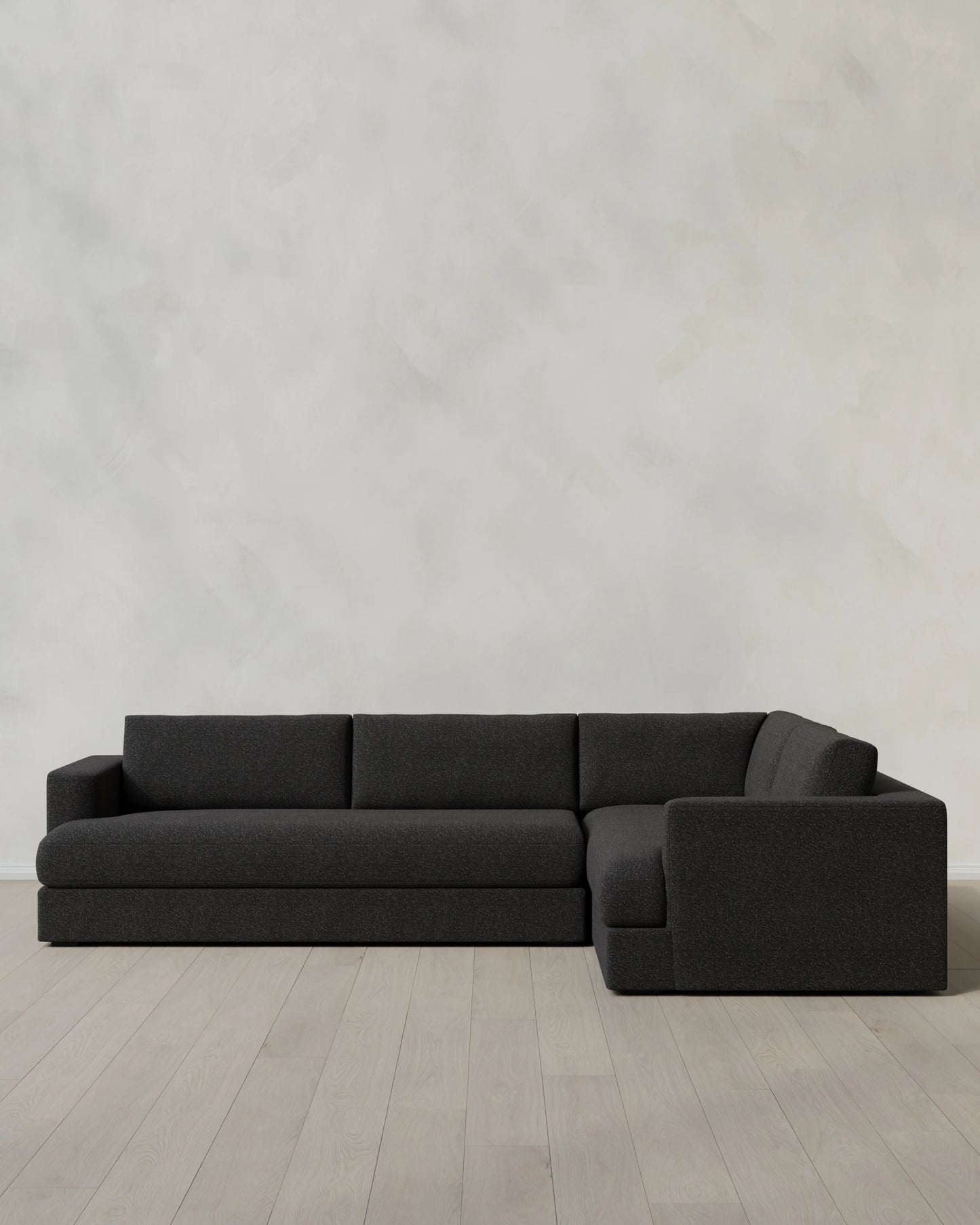 Sierra Curved Arm L Sectional in Performance Boucle - Right Arm / Mushroom