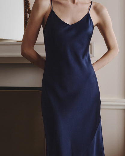 100% Washable Silk Maxi Slip Dress - XS / Cordovan Red Hibiscus