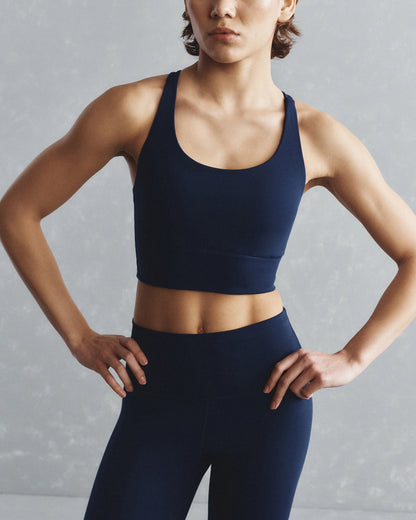 Power-Up Long Line Strappy Sports Bra - XS / Classic White