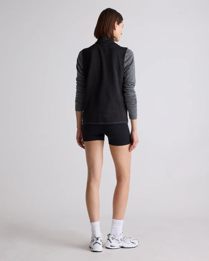Sweater-Knit Fleece Full-Zip Vest - XS / Heather Mineral Green
