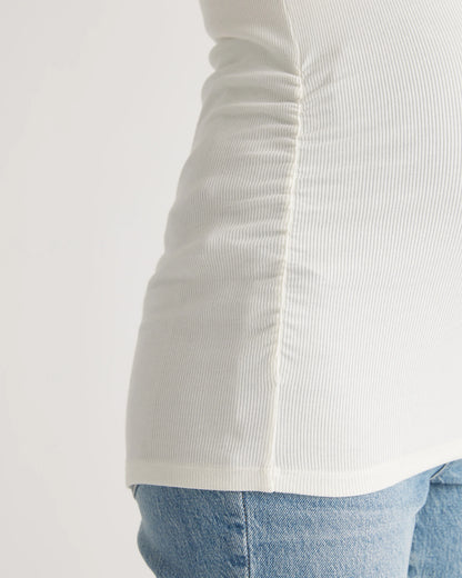 Bamboo Rib Maternity Scoop Neck Tank - XS / Deep Navy