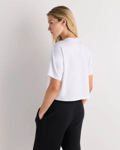 Flowknit Breeze Boxy Cropped Tee - XS / Heather Deep Navy