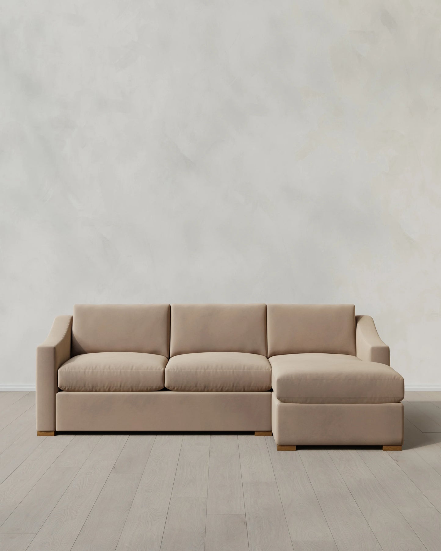Hollis Slope Arm Chaise Sectional in Performance Velvet - 104" Right Arm / Spruce