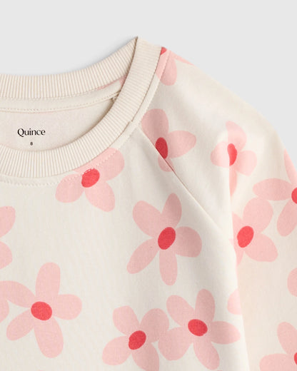 Organic Cotton French Terry Crew Neck Sweatshirt - 2T / Heart Graphic