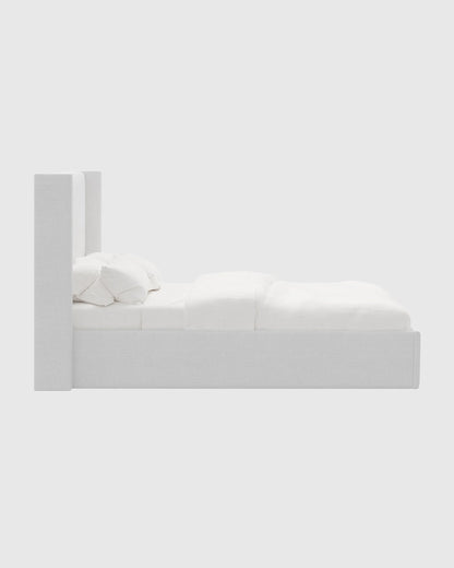 100% Linen Wingback Bed - Full / Canvas