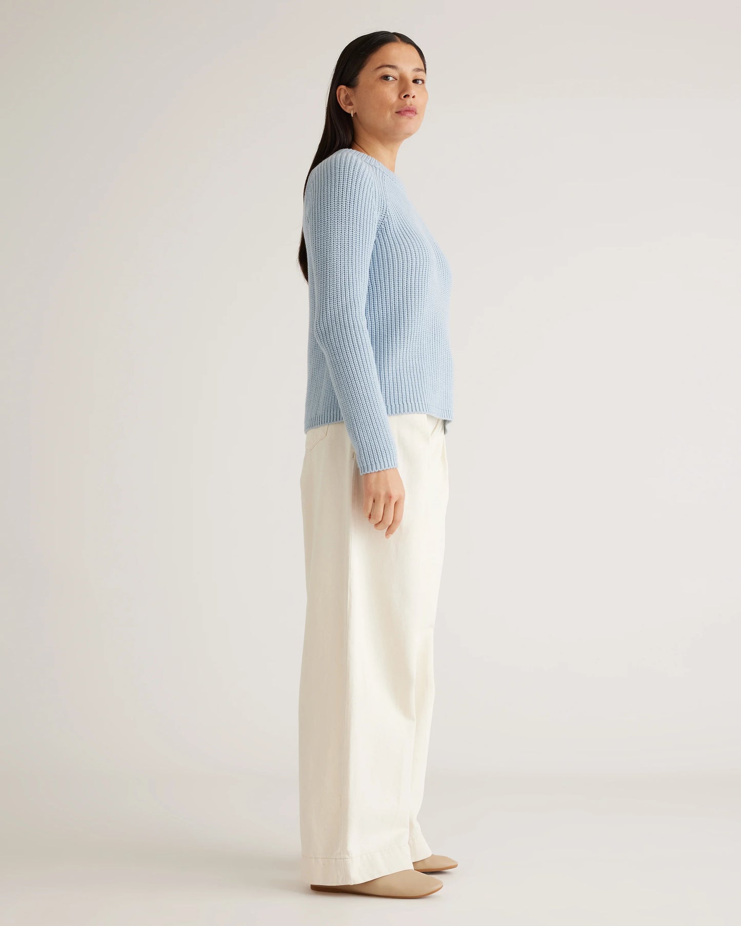 100% Organic Cotton Fisherman Crew Sweater - XS / Sapphire Blue