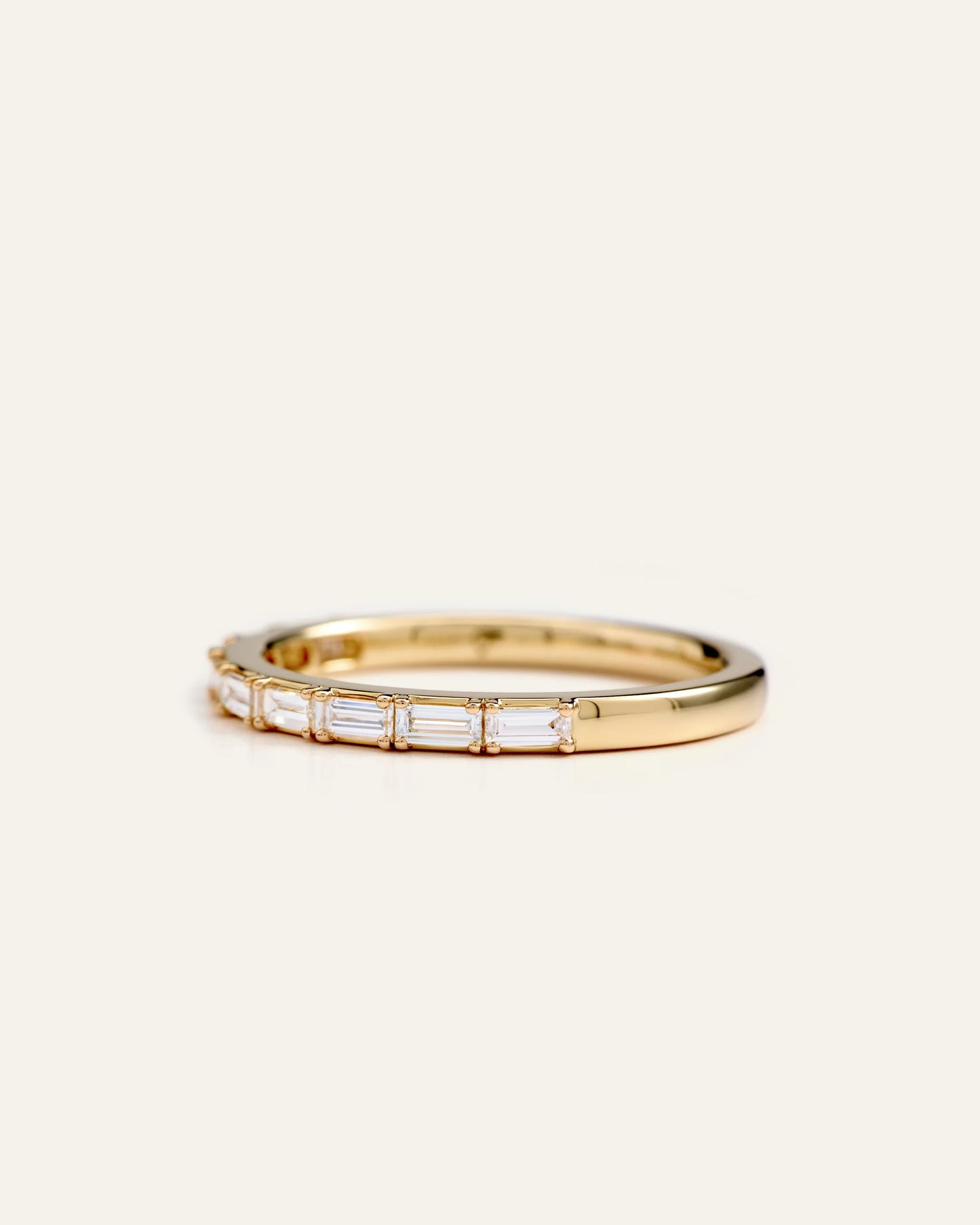14K Gold Lab Grown Diamond Baguette Band - 5 / Yellow Gold