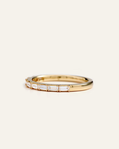 14K Gold Lab Grown Diamond Baguette Band - 5 / Yellow Gold