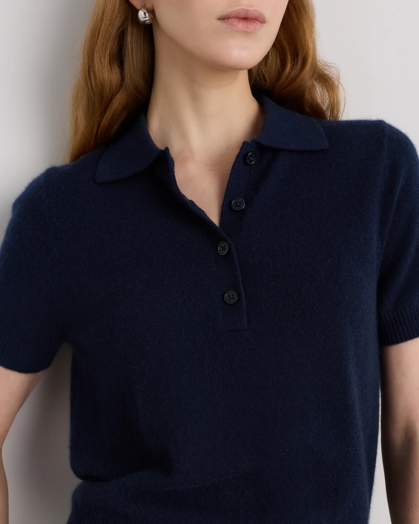 Mongolian Cashmere Short Sleeve Polo - XS / Oatmeal