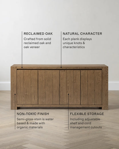Reclaimed Oak Sideboard - One Size / Cafe Brown
