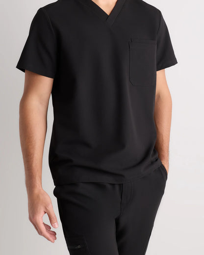 AeraFlex 3-Pocket Scrub Top - S / Bold Black