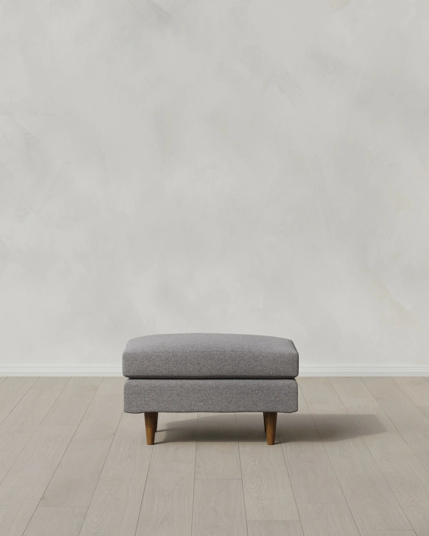 Atlas Midcentury Ottoman in Performance Basketweave - 31.5" / Navy