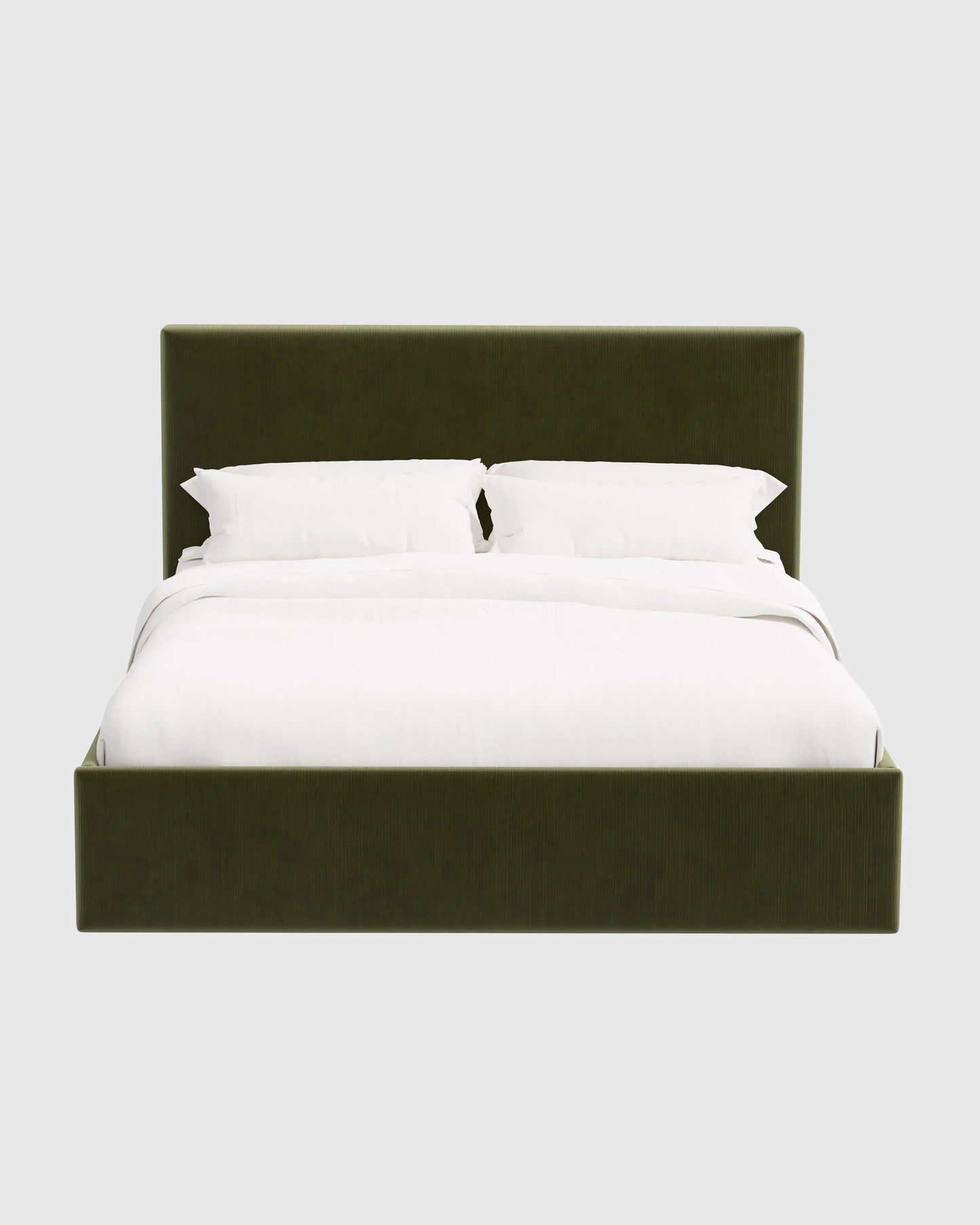 Square Bed in Performance Velvet - Full / Chocolate