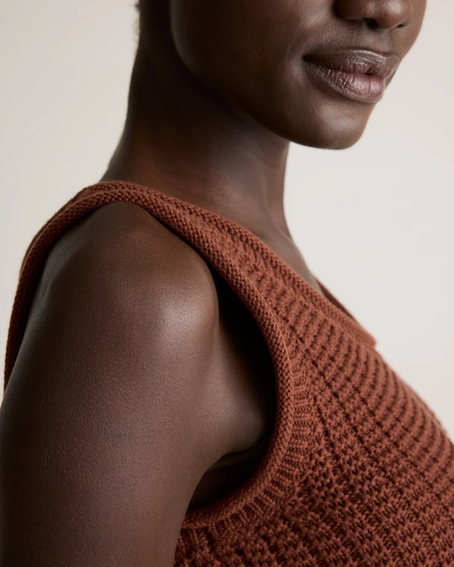 100% Organic Cotton Waffle Cropped Sweater Tank - XS / Heather Dove Grey