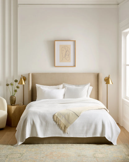 Organic Cotton Matelasse Sham Set - Standard / Dried Sage