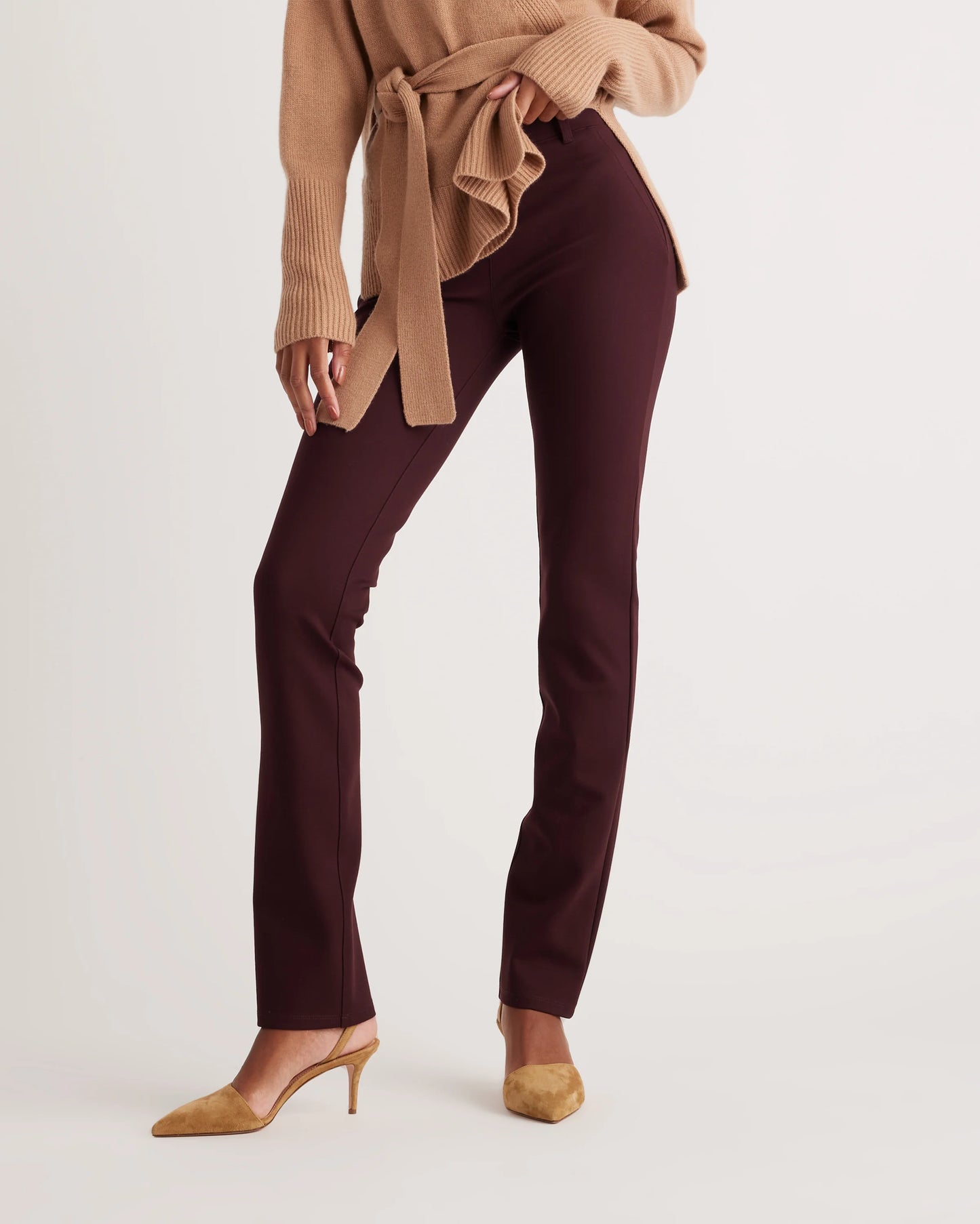 Ultra-Stretch Ponte Straight Leg Pants - XS / Morel Grey