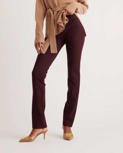 Ultra-Stretch Ponte Straight Leg Pants - XS / Morel Grey