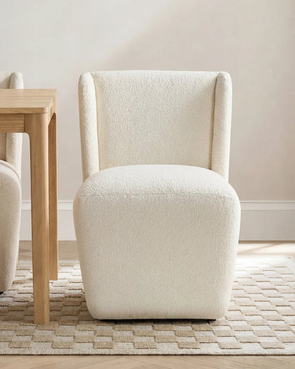 Performance Boucle Shelter Back Dining Chair - One Size / Ivory