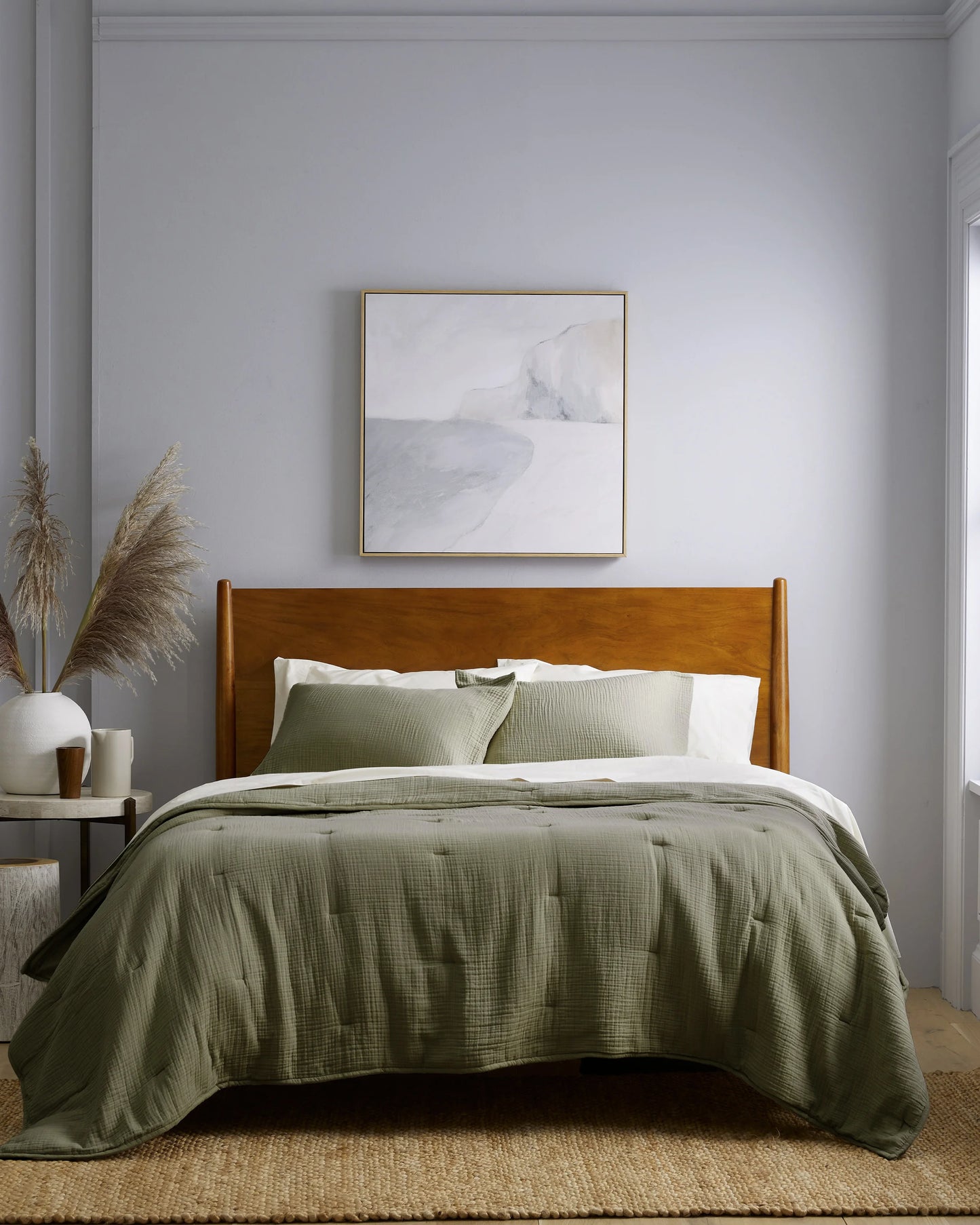 Organic Cotton Gauze Dream Quilt - Twin / Dried Sage