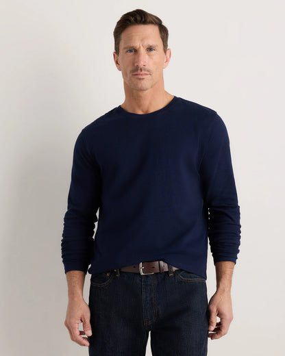 100% Organic Cotton Slub Long Sleeve Tee - S / Classic White