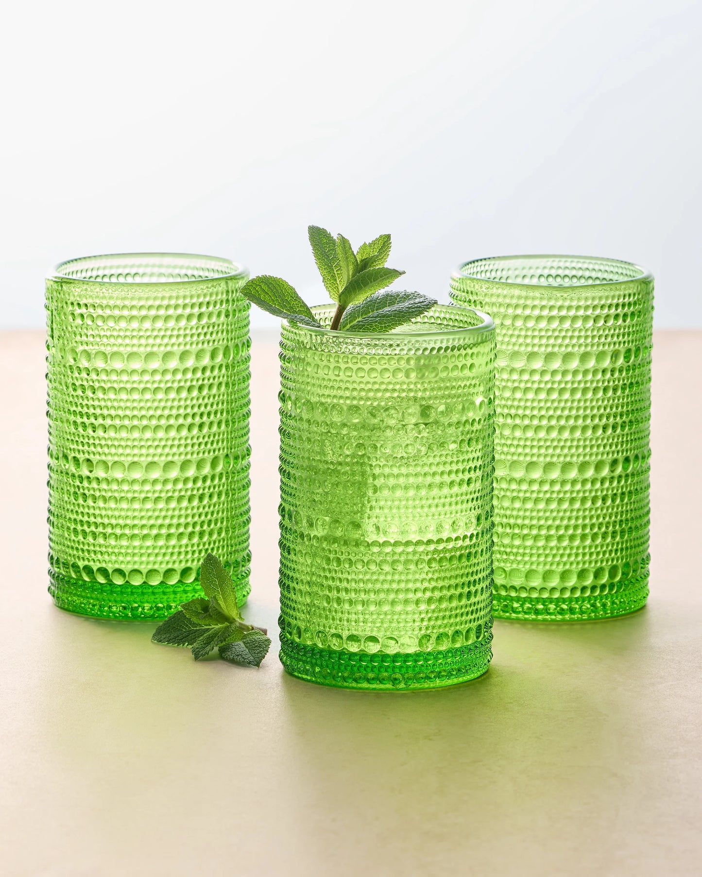 Jupiter Tall Glass Tumbler (Set of 6) - One Size / Fern Green