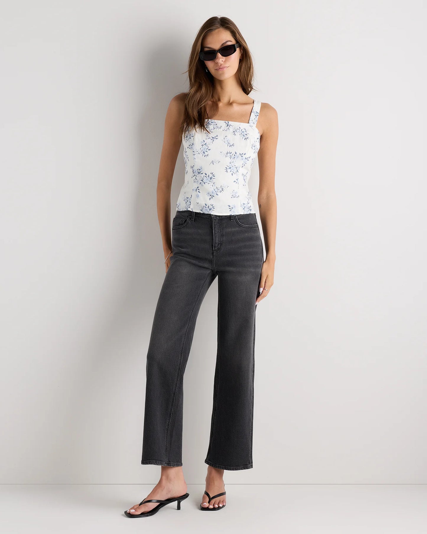 100% European Linen Fitted Tank - XS / Moonstone Blue